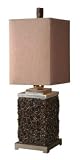 Modern Metal and Knotted Rattan Table Lamp