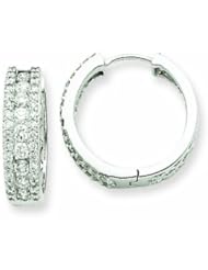 0.9 Carat 14K White Gold Diamond Hoop Earrings