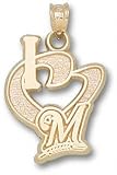 Milwaukee Brewers Solid 14K Gold ''I Heart M'' 3/4'' Pendant