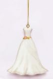 RUSS Whimsical White Wedding Dress Christmas Ornament #31625