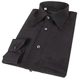 Forzieri Dramatic Black Pure Silk Dress Shirt