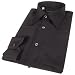 Forzieri Dramatic Black Pure Silk Dress Shirt