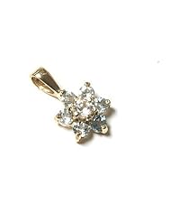 Peninsula Jewellery 9Ct Gold Blue Topaz And Cz Cluster Pendant (Without Chain)