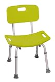 Drive Deluxe, aluminum, adjustable height bath bench, with tool free removable back, assembled, Yellow
