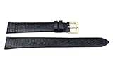 Hadley Roma 14mm Long Water Resistant Black Genuine Java Lizard Watch Strap