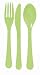 Celery Green Premium Plastic Fork, Spoon & Knife Set 24 Pack