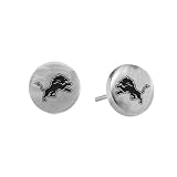 Team Titanium Detroit Lions Steel Button Logo Earrings
