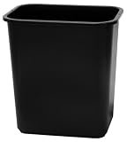 United Solutions 13-Quart Rectangular Office Wastebasket, Black