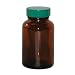Vestil BTL-UVW-G-4-CS Wide-Mouth Round UV Glass Bottle with Green Cap, 2" Diameter x 3-7/8" Height, 4 oz Capacity, Amber (Pack of 6)
