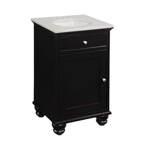 Belle Foret BF80614R 20-Inch Vanity, Black with Marble Vanity Top ...