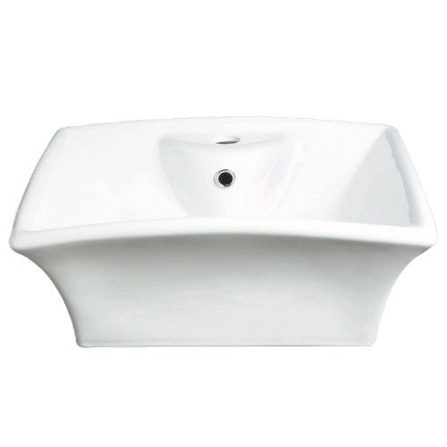 Decolav 1430-CWH Square Vitreous China Above-Counter Vessel with Overflow, White