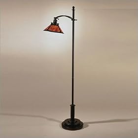 Weather Bronze Amber Mica Lantern Floor Lamp