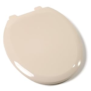 Comfort Seats C1B3R4S-03 EZ Close Deluxe Plastic Toilet Seat, Round, Almond
