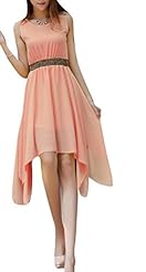 Sleeveless Spring Chiffon General Print  Dress