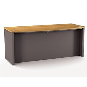 Connexion 72 W Executive Office Desk in Slate and Sandstone Finish: Bordeaux and Slate