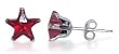 8 MM Star Garnet Cubic Zirconia .925 Sterling Silver Post Back Stud Earrings