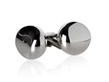 Round Wavy Button Silver Cufflinks with Presentation Box