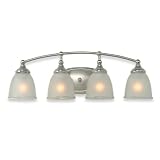 Royce Lighting RV773/4-12 Four-Light Vanity Brushed and Polished Nickel with Frosted Globes