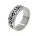 7mm Wide Mens and Womens Titanium Black Celtic Scrollwork Wedding Band Ring (Size 6,7,8,9,10,11,12)