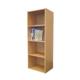4 Level Bookshelf with Adjustable Shelves in Laminate Finish