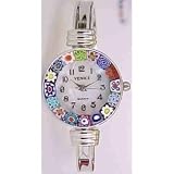 Catania Murano Millefiori Bangle Watch - Silver Tone