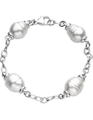 Clevereves 14K White Gold 11.00 mm Circle Paspaley South Sea Cultured Pearl Bracelet