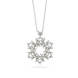 Eve's Addiction Dazzling Sterling Silver Intricate CZ Star of David Pendant
