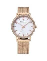 Skagen Womens 922SRRR White Label Analog Display Analog Quartz Rose Gold Watch