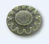 Ceramic Knob Satin Glazed Slate Green Stoneware Flower 1-1/2