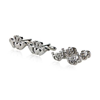 Irish Claddagh Silver Cufflinks & Studs