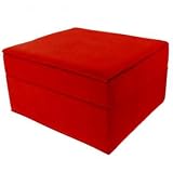Jewelry Box in Red with Cleaning Cloth and Mirror