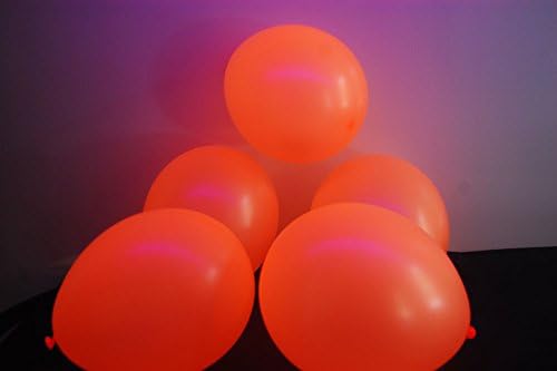 DirectGlow Brand Neon Orange 11 inch UV Blacklight Reactive Latex Balloons (25)