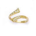 Solid 14K Yellow Gold .08 Carat Genuine Diamond Paved Toe Ring