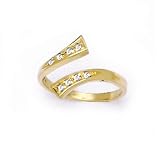 Solid 14K Yellow Gold .08 Carat Genuine Diamond Paved Toe Ring