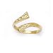 Jewelry : Solid 14K Yellow Gold .08 Carat Genuine Diamond Paved Toe Ring