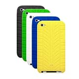 Five Tire Tread Silicone Skins / Cases / Covers for Apple iPod Touch 4 / 4G / 4th Gen - Black, Green, White, Blue, Yellow