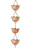 Monarchs Pure Copper Lotus Rain Chain 8-1/2 Feet Length