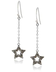 Sterling Silver Oxidized Marcasite Dangle Earrings