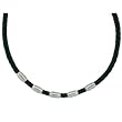 Men's Necklace Leather Black Woven with Stainless Steel Magnetic Brushed Satin Links 20" by Bucasi SALE Men's Necklace Leather Black Woven with Stainless Steel Magnetic Brushed Satin Links 20" by Bucasi SALE
