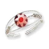 Sterling Silver Red Bead Toe Ring