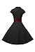 iLover Women's Classy Vintage Audrey Hepburn Style 1940's Rockabilly Evening Dress Black