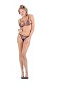 2 PC. Soft bra set with floral embroidery, and matching crisscross G-string.