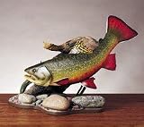 Hand-painted Brook Trout Figurine - Mountain Brookie By Wade Dawson