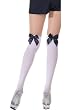 White Over the Knee Opaque Stocking With Black Satin Bow