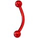 16 Gauge Red Electro Titanium Eyebrow Ring