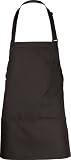 Chef Works F10 3-Pocket Bib Apron, 24-Inch Length by 28-Inch Width, Black