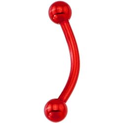 16 Gauge Red Electro Titanium Eyebrow Ring