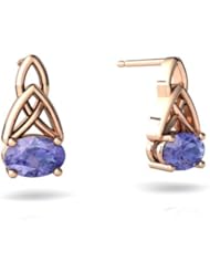 Genuine Tanzanite 14kt Rose Gold Celtic Knot Earrings