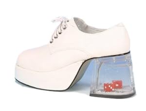 Men's White Dice Platform Shoes (Sz: Medium 10-11)