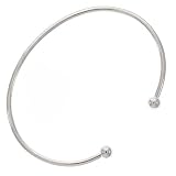 Sterling Silver Bangle Cuff Bracelet For Pandora or Biagi Beads Screw End Large